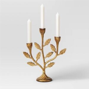 STUDIO MCGEE NWT botanical candelabra -gold finish -10.5”